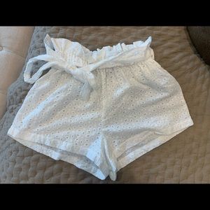 White eyelet shorts